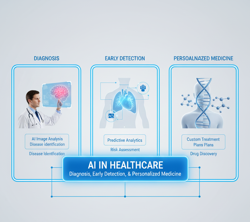 AI in Healthcare: Diagnosis, Early Detection, and Personalized Medicine